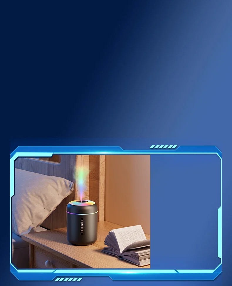 Mini humidificateur d'air électrique USB, diffuseur d'arômes, brumisateur d'aromathérapie, lumières pour voiture, maison