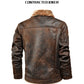 Blouson aviateur en cuir PU pour hommes