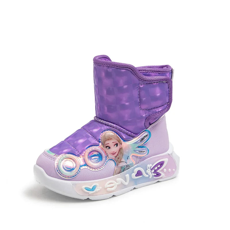 Bottes En Peluche Imperméable Antidérapant Fille Frozen Princesse Elsa 26-37