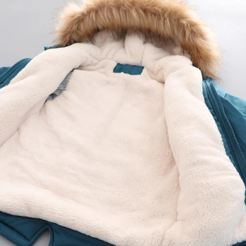 Veste Coupe-vent Garder au chaud Épaissir Fourrure Col