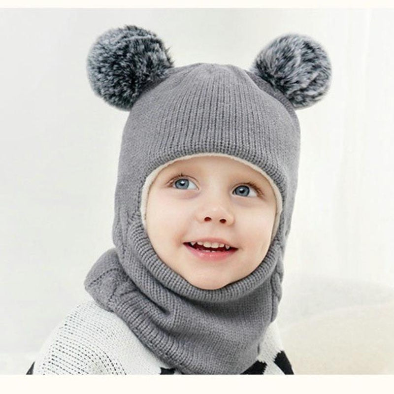 cagoule-bebe-fille-garcon-bonnet-cache-cou-bebe-enfants-bonnet-tricote-echarpe-epais-tour-de-cou-pour-les-bebes-de-3-18-mois-gris-pas-cher