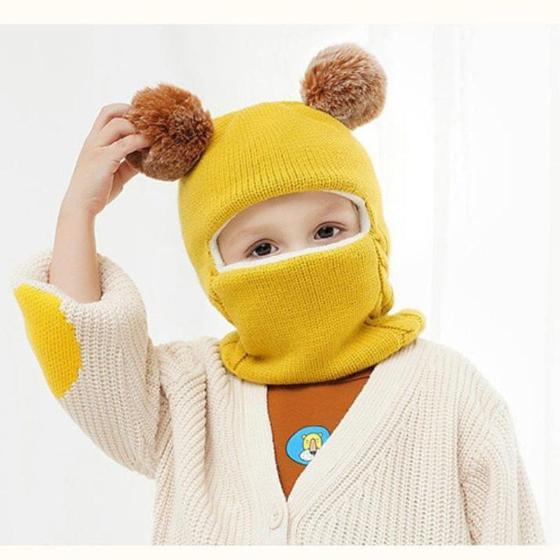 cagoule-bebe-fille-garcon-bonnet-cache-cou-bebe-enfants-bonnet-tricote-echarpe-epais-tour-de-cou-pour-les-bebes-de-3-18-mois-jaune-pas-cher