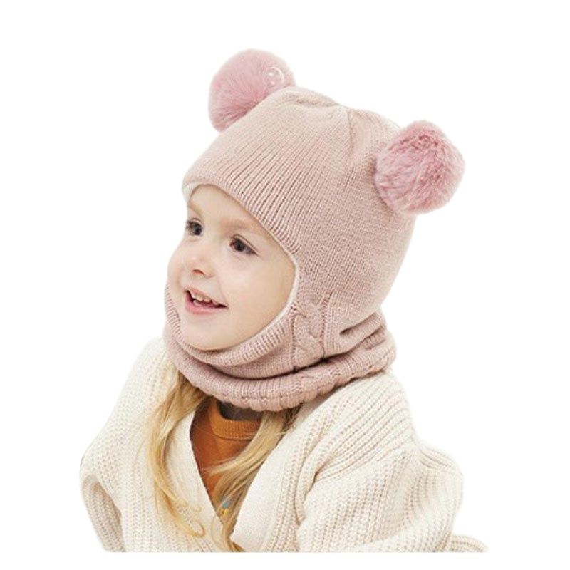 cagoule-bebe-fille-garcon-bonnet-cache-cou-bebe-enfants-bonnet-tricote-echarpe-epais-tour-de-cou-pour-les-bebes-de-3-18-mois-rose-pas-cher-comfortable