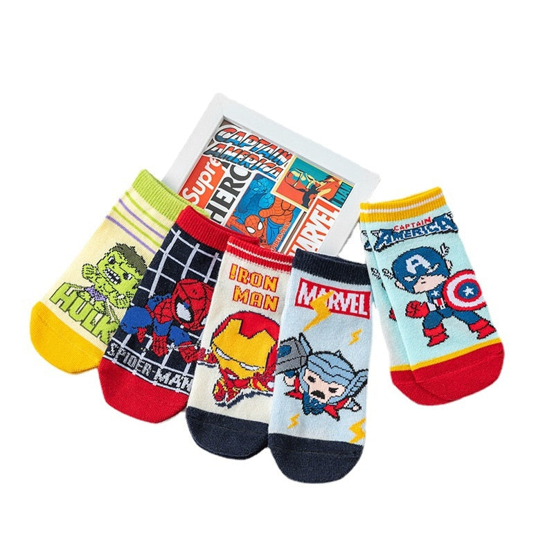 chaussettes-courtes-spiderman-garcon-5-paires-coton-comfortable