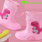 chaussures-de-pluie-bebe-dino-rose-pas-cher