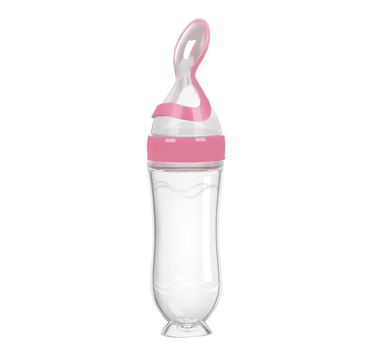 cuillere-biberon-pour-bebe-practique-pas-cher-selicone-rose-facile-a-utiliser