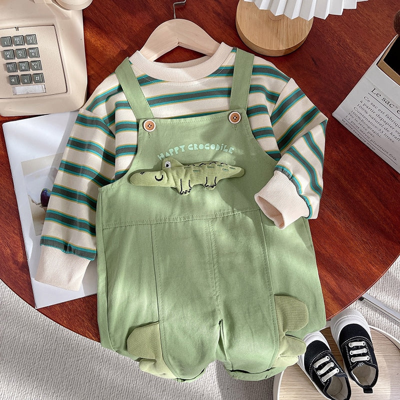 ensemble-estival-de-decoration-crocodile-pour-bebe-et-tout-petit-pas-cher-vert-beige-garcon