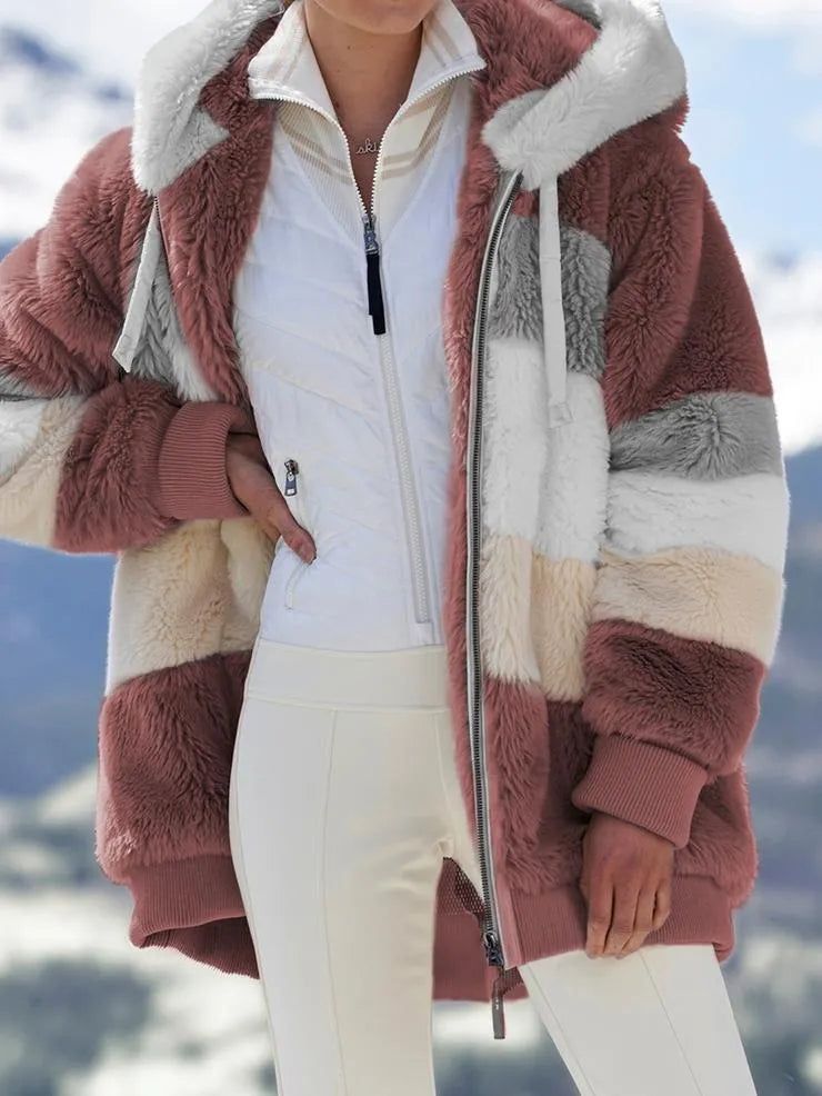 manteau-femme-rose-blanc