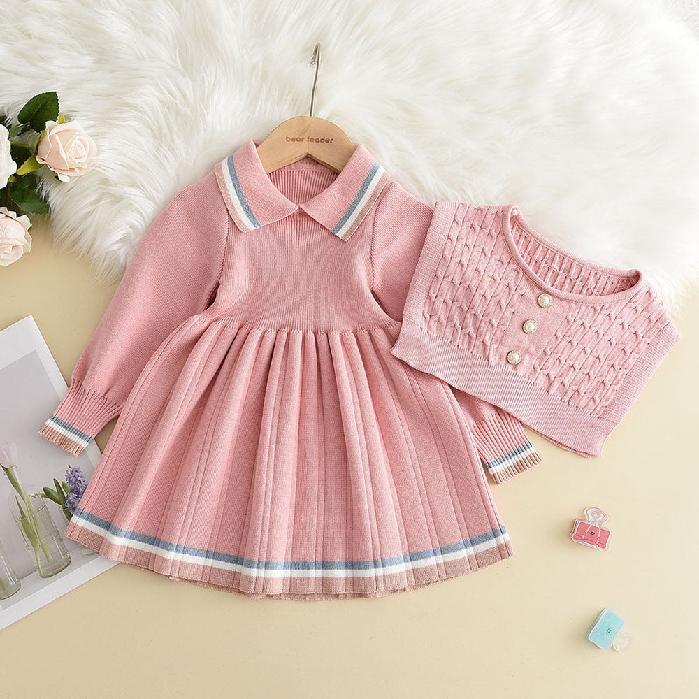 melario-robe-pull-a-manches-longues-pour-filles-rose-lein-pas-cher