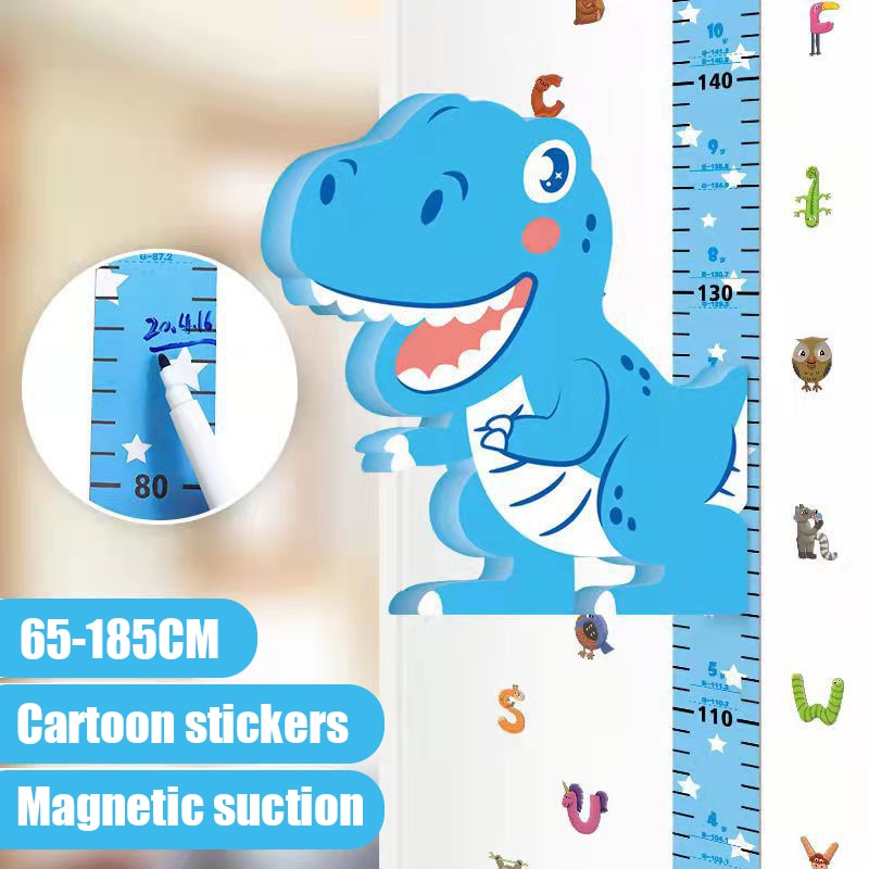mesure-bebe-autocolant-autocollants-de-hauteur-de-bande-dessinee-tridimensionnelle-3d-amovibles-pas-cher-dinosaure-blue