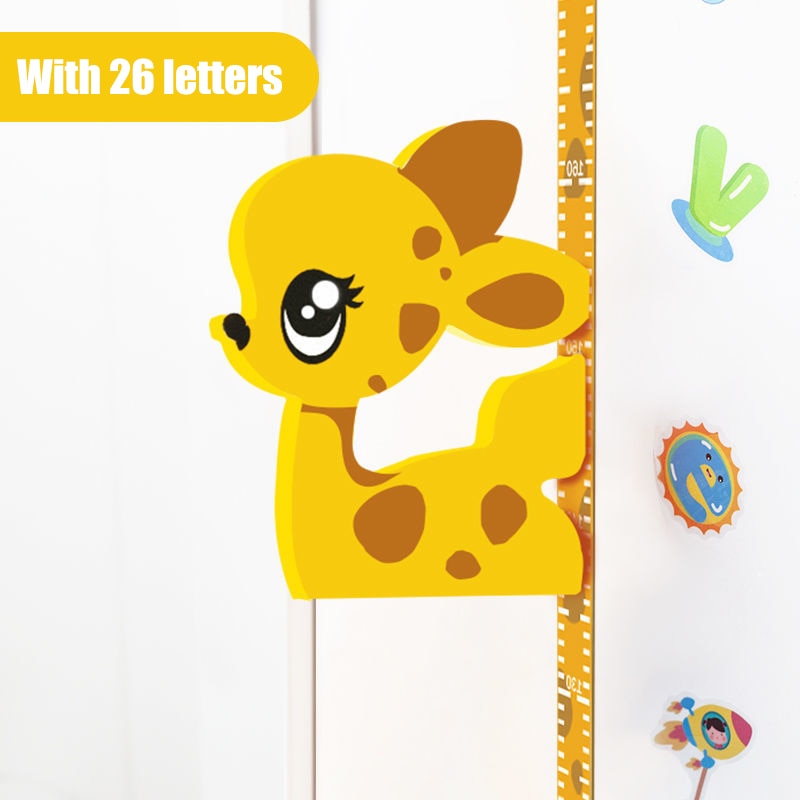 mesure-bebe-autocolant-autocollants-de-hauteur-de-bande-dessinee-tridimensionnelle-3d-amovibles-pas-cher-jaune-giraffe