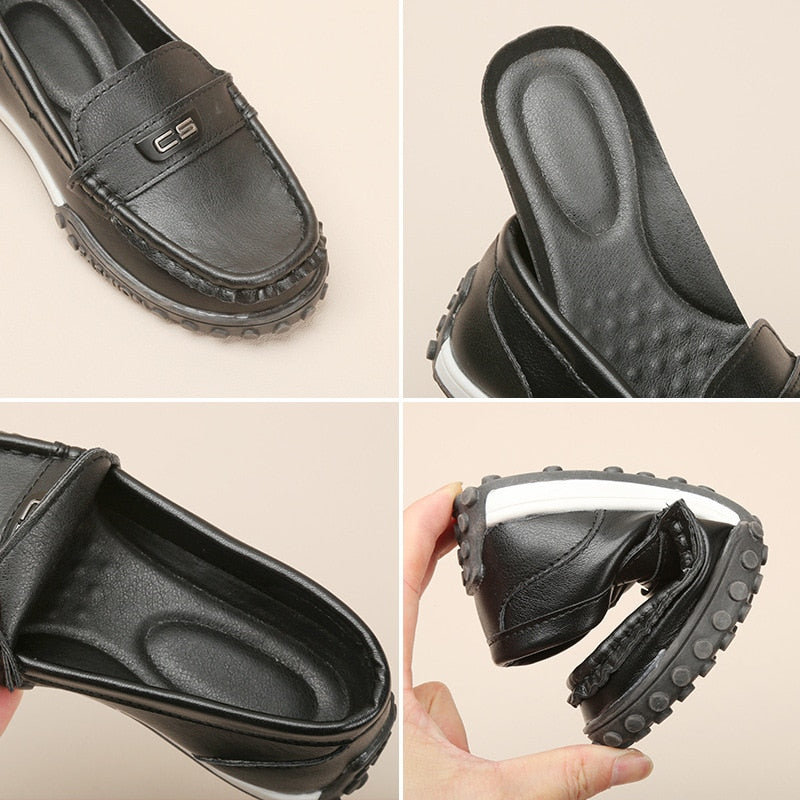 Mocassins en cuir à enfiler pour enfants