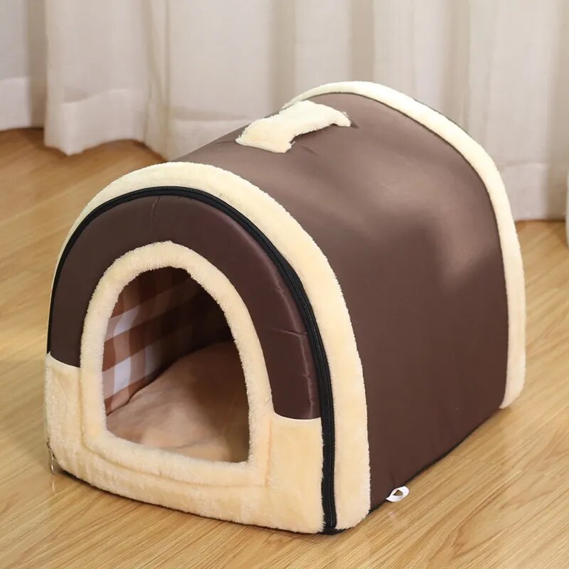 niche-chat-carre-pliable-marron-beige-pas-cher-chien