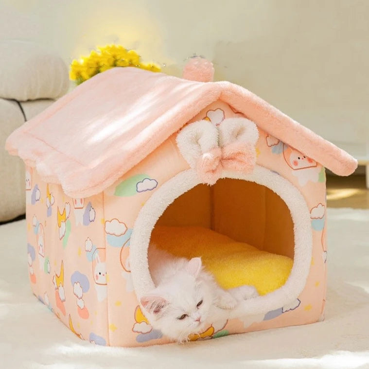 niche-dinterieur-pour-chat-et-chien-doux-rose