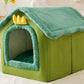 niche-dinterieur-pour-chat-et-chien-doux-vert