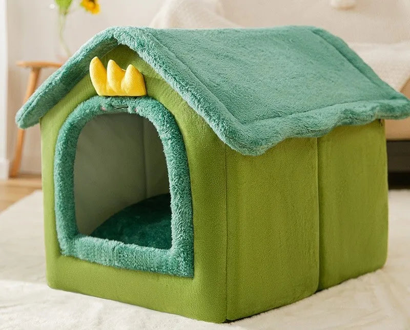 niche-dinterieur-pour-chat-et-chien-doux-vert