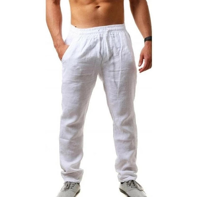 pantalon-homme-blanc-coton