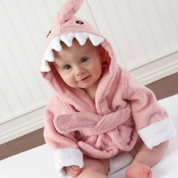 peignoir-animaux-pour-bebes-requin-rose