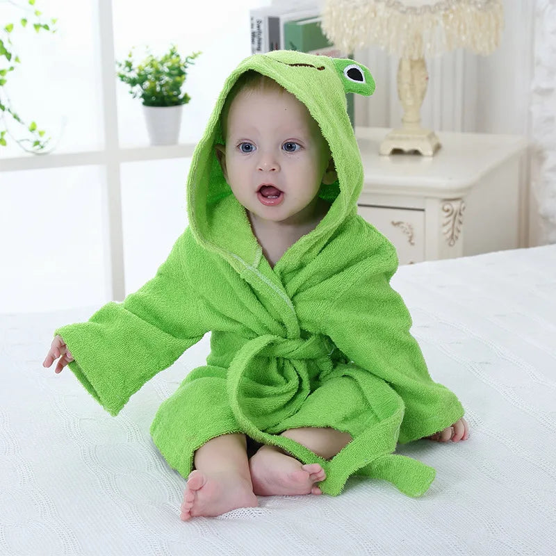 peignoir-animaux-pour-bebes-vert-coton