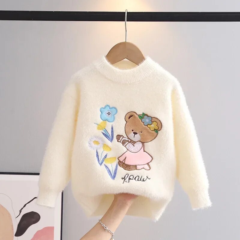 pull-pour-fille-blanc-ours