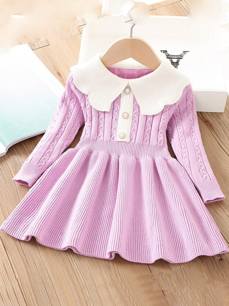 robe-a-manches-longues-pour-filles-violet