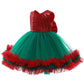 robe-pour-fille-vert-rouge