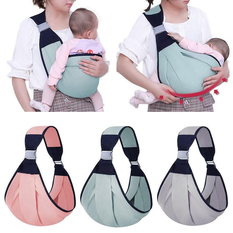 Porte-bébé avec sangle réglable, un porte-bébé en maille d’épaule  Porte-bandoulière demi-enveloppé porte-hanche pour nouveau-né à 45 lb  tout-petit