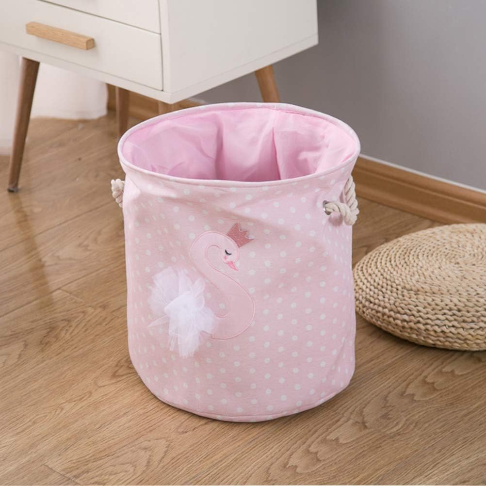 znvmi-paniers-a-linge-pliable-grand-bac-de-rangement-en-tissu-corbeille-a-linge-pour-organiser-chambre-denfants-jouets-vetement-cygne-rose-pas-cher