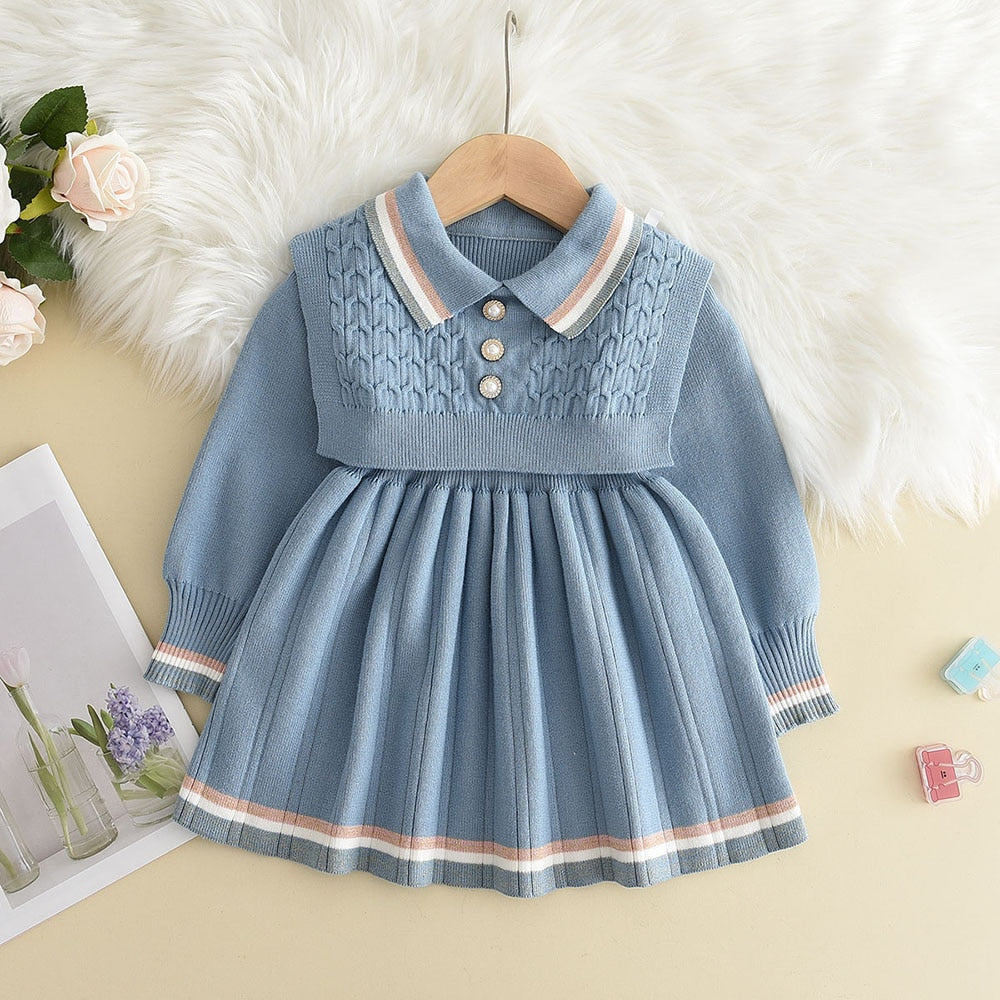 Melario-Robe pull à manches longues pour filles