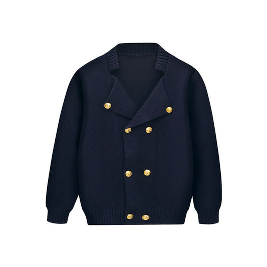 Gilet col V esprit collège garçon - marine